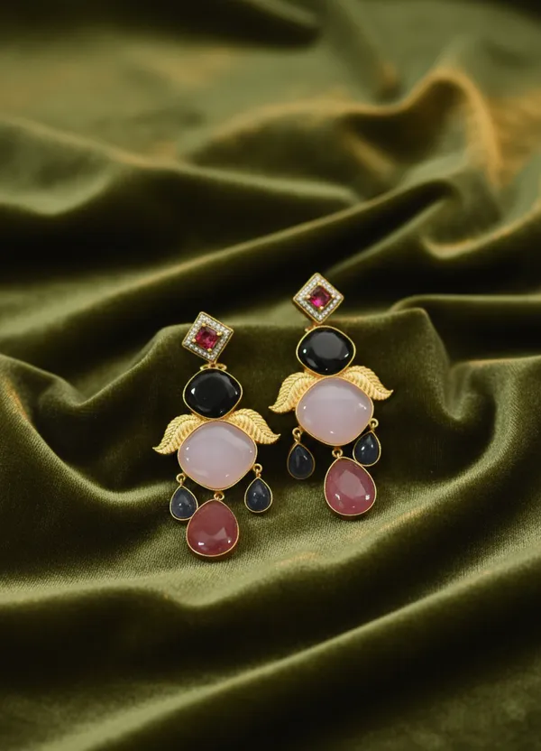 Pink_Brass_Earrings_For_Women